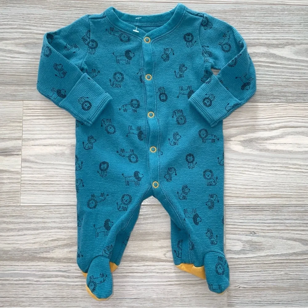 Carter’s Baby Boys One-Piece Sleeper Newborn Green Turquoise Lion Print